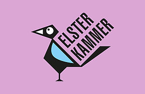 Auf dem Banner sieht man eine Grafik einer Elster mit dem Schriftzug "Elsterkammer"