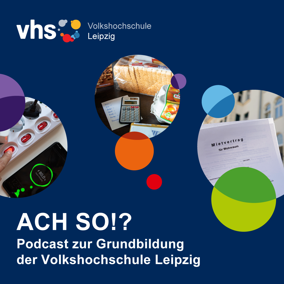 Titelgrafik des Bildungsprogramms "Ach so" der VHS Leipzig